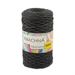 Пряжа  ARACHNA "Macrame Mini" толщина нити 3 мм, цвет №43 темно-серый, 80% хлопок, 20 % полиэстр, 250 гр, 1 шт. 31376