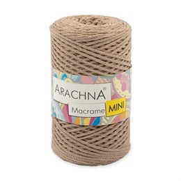 Пряжа  ARACHNA "Macrame Mini" толщина нити 3 мм, цвет №44 бежевый, 80% хлопок, 20 % полиэстр, 250 гр, 1 шт. 31378