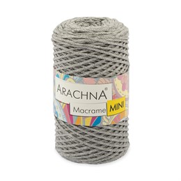 Пряжа  ARACHNA "Macrame Mini" толщина нити 3 мм, цвет №42 серый меланж, 80% хлопок, 20 % полиэстр, 250 гр, 1 шт. 31380