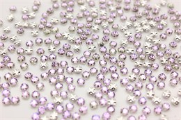 Шатоны пришивные Preciosa Rose Maxima ss16 (3,8-4,0 мм) Crystal Vitrail Light, оправа крестовая плоская - цвет серебристый, 10 шт (Чехия) PR-1256
