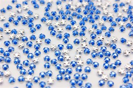 Шатоны пришивные Preciosa Rose Maxima ss16 (3,8-4,0 мм) Neon Blue, оправа крестовая плоская - цвет серебристый, 10 шт (Чехия) PR-1265