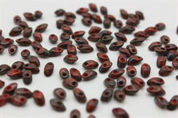 Бисер Miyuki Long Magatama 4 x 7 mm LMA4513 Picasso Opaque Red Garnet 5 гр (Япония) JP-1649