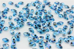 Бисер Miyuki Long Magatama 4 x 7 mm LMA0339 (2168) Blue Lined Aqua AB 5 гр (Япония) JP-1636