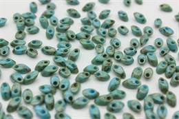 Бисер Miyuki Long Magatama 4 x 7 mm LMA4514 Picasso Opq Seafoam Green 5 гр (Япония) JP-1652