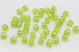 Бисер Toho Cube (куб) 4 мм TC-04-164 Transparent-Rainbow Lime Green 5 гр (Япония) JP-1605