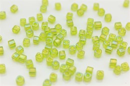 Бисер Toho Cube (куб) 3 мм TC-03-164 Transparent-Rainbow Lime Green 5 гр (Япония) JP-1597