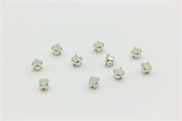 Шатоны хрустальные Preciosa Chrysolite Opal / цвет оправы - серебро / ss12 (3,0-3,2 мм) 10 шт (Чехия) PR-1290