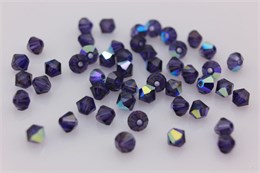 Биконусы хрусталь 6 мм Deep Tanzanite AB 10 шт (Preciosa) PR-1349