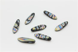 Бусина Dagger 5*16 мм с одним отверстием Jet Vitrail Stripes Matted (23980/2817v), 1 шт 33778