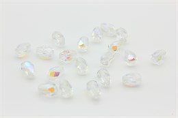 Бусины граненые Fire Polished Pears, 7x5 мм, 00030/28701 - Crystal AB, 10 шт 34088