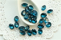 Овал 4120 Aurora 10x8 мм Blue Zircon 1 шт (стекло K9) 34468