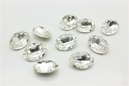 Овал 4120 Aurora 18x13 мм Crystal 1 шт (стекло K9) 35174