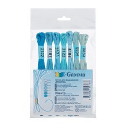 Набор мулине Gamma "Спектр", 7х8 м, цвет Azure, 100% хлопок 35203