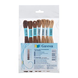 Набор мулине Gamma "Спектр", 7х8 м, цвет Chocolate, 100% хлопок 35206