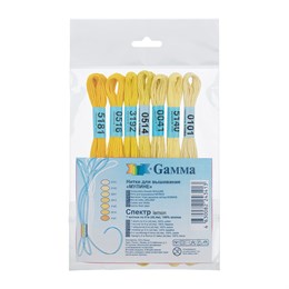 Набор мулине Gamma "Спектр", 7х8 м, цвет Lemon, 100% хлопок 35211