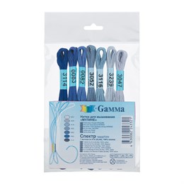 Набор мулине Gamma "Спектр", 7х8 м, цвет Sapphire, 100% хлопок 35216