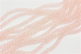 Бусины граненые стеклянные (имитация австрийского хрусталя), 4 мм, отверстие: 1 мм, цвет нежно-розовый, нить 33 см (Китай) GL-G87-4
