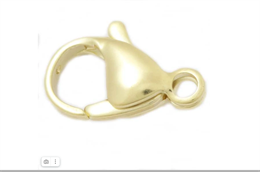 Замок карабин 12 мм, GoldPlating 24kt, 1 шт (Чехия) 35557
