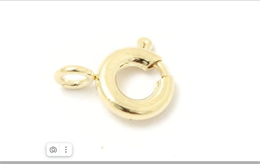 Кольцо-карабин с петлей 6 мм, GoldPlating 24kt, 1 шт (Чехия) 35560