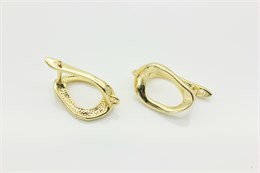 Швензы английский замок, мятый металл, 17х12 мм, позолота, пара (Ю.Корея) 35715