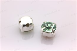 Шатоны пришивные Preciosa Maxima ss12 (3,0-3,2 мм) Chrysolite, цвет оправы серебро, 10 шт (Чехия) 36772