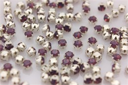 Шатоны пришивные Preciosa Maxima ss12 (3,0-3,2 мм) Amethyst Opal, цвет оправы серебро, 10 шт (Чехия) 36809