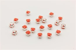 Шатоны пришивные Preciosa Maxima ss12 (3,0-3,2 мм) coral U цвет оправы серебро, 40 шт (Чехия) 36871
