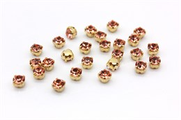 Шатоны пришивные Preciosa Maxima ss12 (3,0-3,2 мм) crystal DF Apri цвет оправы золото, 40 шт. (Чехия) 36874