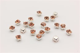 Шатоны пришивные Preciosa Maxima ss12 (3,0-3,2 мм) crystal DF Apri цвет оправы серебро, 40 шт (Чехия) 36875