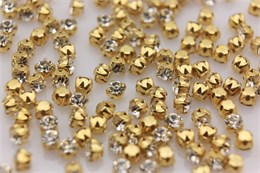Шатоны пришивные Preciosa Maxima ss12 (3,0-3,2 мм) crystal DF цвет оправы золото, 40 шт. (Чехия) 36880