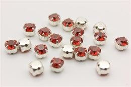Шатоны пришивные Preciosa Maxima ss12 (3,0-3,2 мм) crystal DF RdF цвет оправы серебро, 40 шт (Чехия) 36891