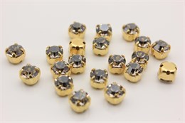 Шатоны пришивные Preciosa Maxima ss12 (3,0-3,2 мм) crystal DF Vel цвет оправы золото, 40 шт. (Чехия) 36892