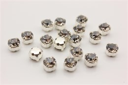 Шатоны пришивные Preciosa Maxima ss12 (3,0-3,2 мм) crystal DF Vel цвет оправы серебро, 40 шт (Чехия) 36893