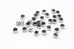 Шатоны пришивные Preciosa Maxima ss12 (3,0-3,2 мм) crystal Ntf цвет оправы серебро, 40 шт (Чехия) 36895