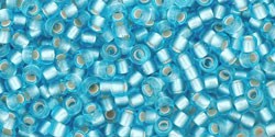 TR-11-23F TOHO - Round 11/0 : Silver Lined Frosted Aquamarine 37005