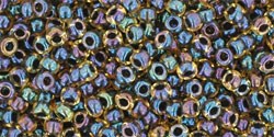 TR-11-245 TOHO - Round 11/0 : Inside Color Rainbow Jonquil/Jet Lined 37008
