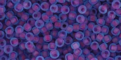 TR-11-252F TOHO - Round 11/0 : Inside Color Frosted Aqua/Purple Lined 37014