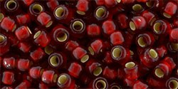 TR-11-25CF TOHO - Round 11/0 : Silver Lined Frosted Ruby 37015