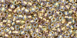 TR-11-262 TOHO - Round 11/0 : Inside Color Crystal/Gold Lined 37025
