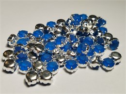 Шатон хрустальный с матовым покрытием ss39 (8,15-8,40 мм) Capri Blue DF (matt) цвет оправы серебро 37489