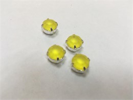 Шатон хрустальный с матовым покрытием ss39 (8,15-8,40 мм) Citrine DF (matt) цвет оправы серебро 37491