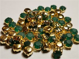 Шатон хрустальный с матовым покрытием ss39 (8,15-8,40 мм) Emerald DF (matt) цвет оправы золото 37493