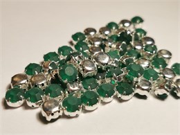 Шатон хрустальный с матовым покрытием ss39 (8,15-8,40 мм) Emerald DF (matt) цвет оправы серебро 37494