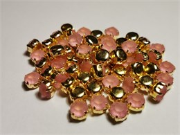Шатон хрустальный с матовым покрытием ss39 (8,15-8,40 мм) Light Rose DF (matt) цвет оправы золото 37505