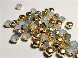 Шатон хрустальный с матовым покрытием ss39 (8,15-8,40 мм) Light Sapphire DF (matt) цвет оправы золото 37507