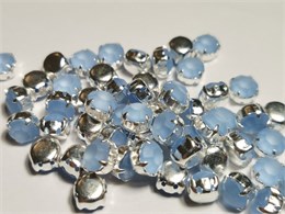 Шатон хрустальный с матовым покрытием ss39 (8,15-8,40 мм) Light Sapphire DF (matt) цвет оправы серебро 37508