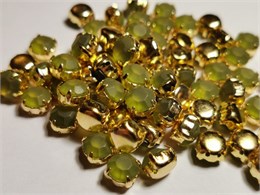 Шатон хрустальный с матовым покрытием ss39 (8,15-8,40 мм) Olivine DF (matt) цвет оправы золото 37510