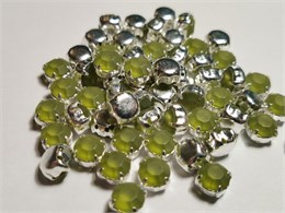 Шатон хрустальный с матовым покрытием ss39 (8,15-8,40 мм) Olivine DF (matt) цвет оправы серебро 37511