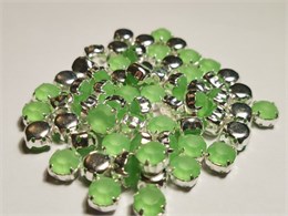 Шатон хрустальный с матовым покрытием ss39 (8,15-8,40 мм) Peridot DF (matt) цвет оправы серебро 37513