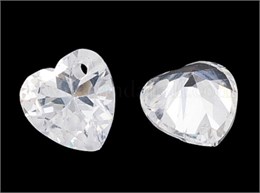 Подвеска сердце из кубического циркония 8x8x4.5 мм, отверстие: 1 мм, прозрачное, 1 шт СП 37683